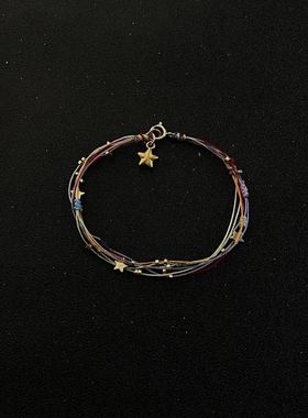 小星星手链星星彩虹手链女轻奢ins小众设计编织时尚闺蜜手绳甜美