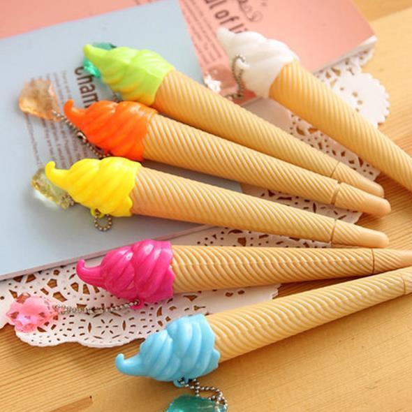 可爱超萌笔创意黑色冰淇淋中性笔个性笔学生水笔奖品韩国可爱文具