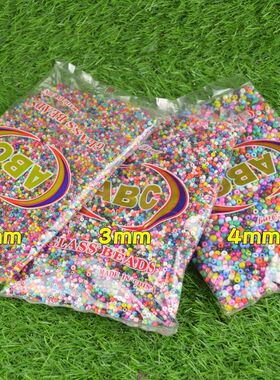 混色米珠烤漆米珠小玻璃珠2mm 3mm 4mm散珠混色DIY材料编制手工di