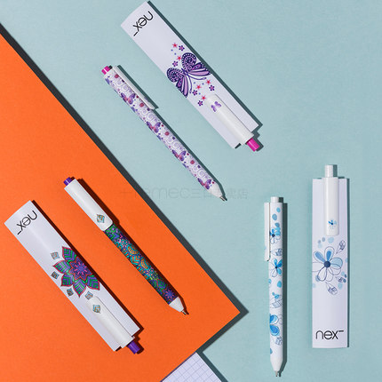 瑞士进口闺蜜软握胶中性笔女生款 子弹头按动中性笔黑色0.5 prodir创意卡通签字笔高颜值可爱超萌水笔碳素笔