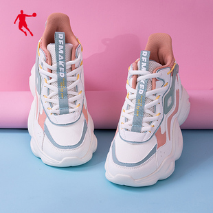 乔丹运动鞋女鞋秋季新款皮面高帮休闲减震官方正品复古休闲老爹鞋
