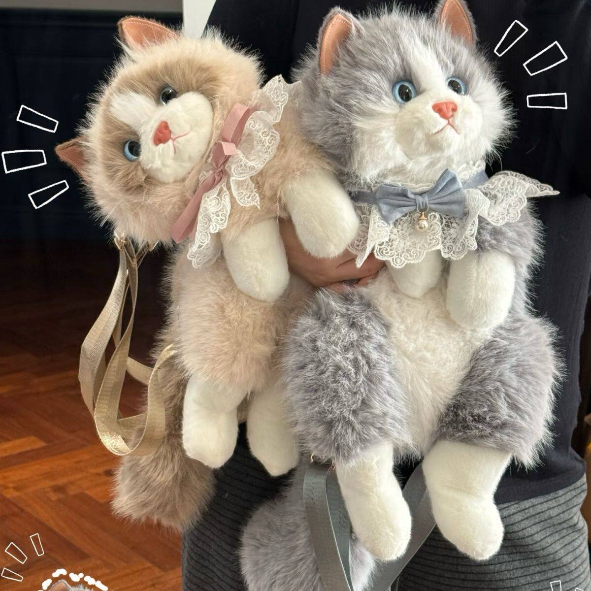 仿真布偶背包玩偶猫咪双肩包公仔毛绒娃娃玩具儿童女生超萌装饰