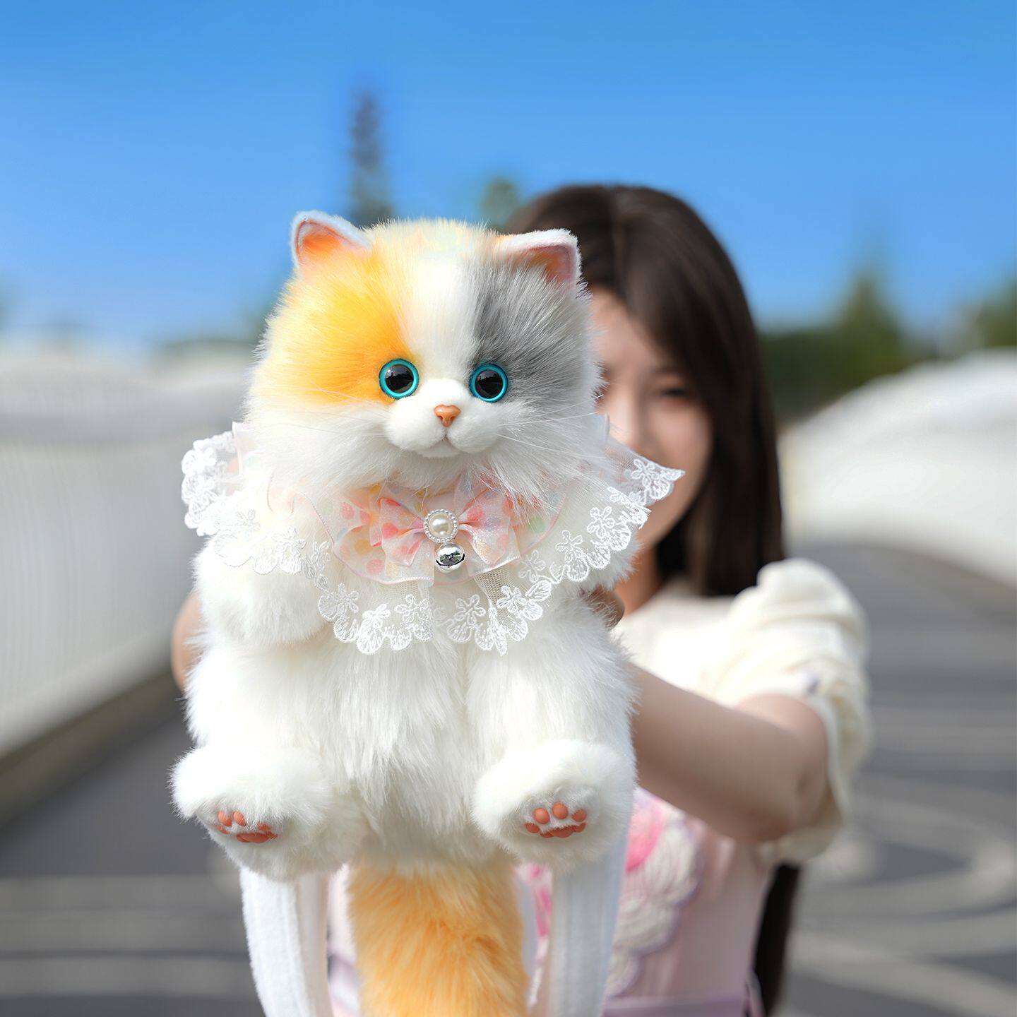 仿真可爱三花猫布偶背包猫咪布娃娃毛绒娃娃玩偶公仔女生礼物玩具