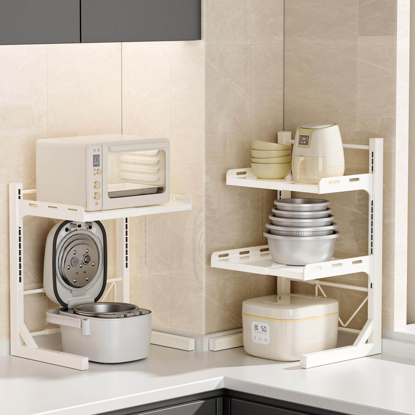 可伸缩微波炉置物架多层收纳架