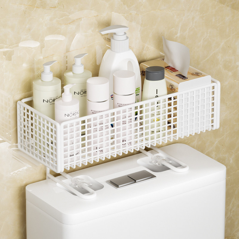 北欧铁艺免打孔马桶置物架