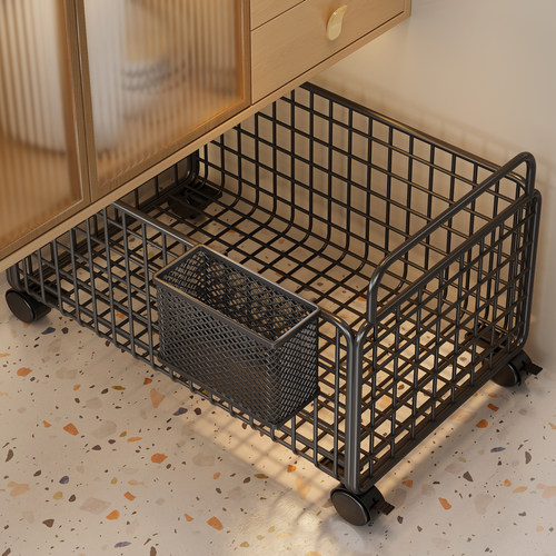 浴室柜下脏衣篮带轮小推车收纳筐