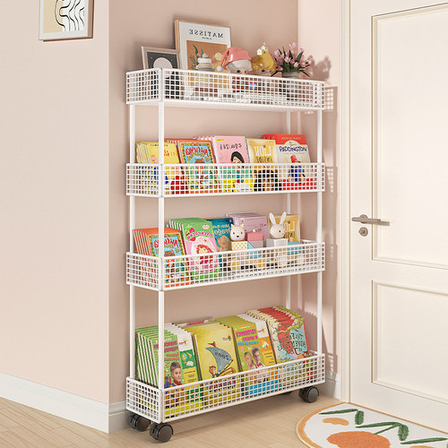 儿童绘本架门后可移动书架省空间