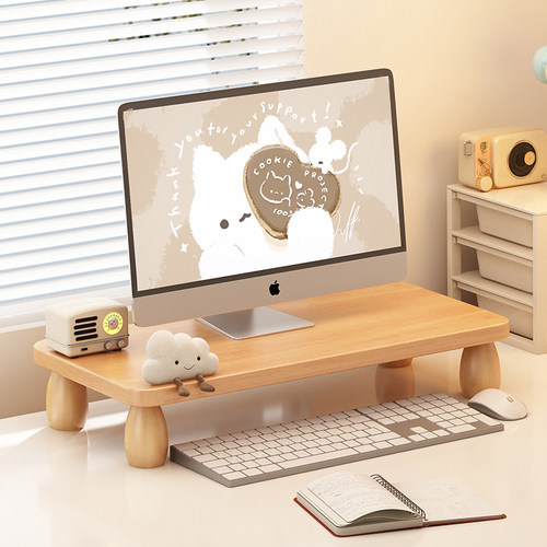 奶油风实木高颜值坚固耐用置物架