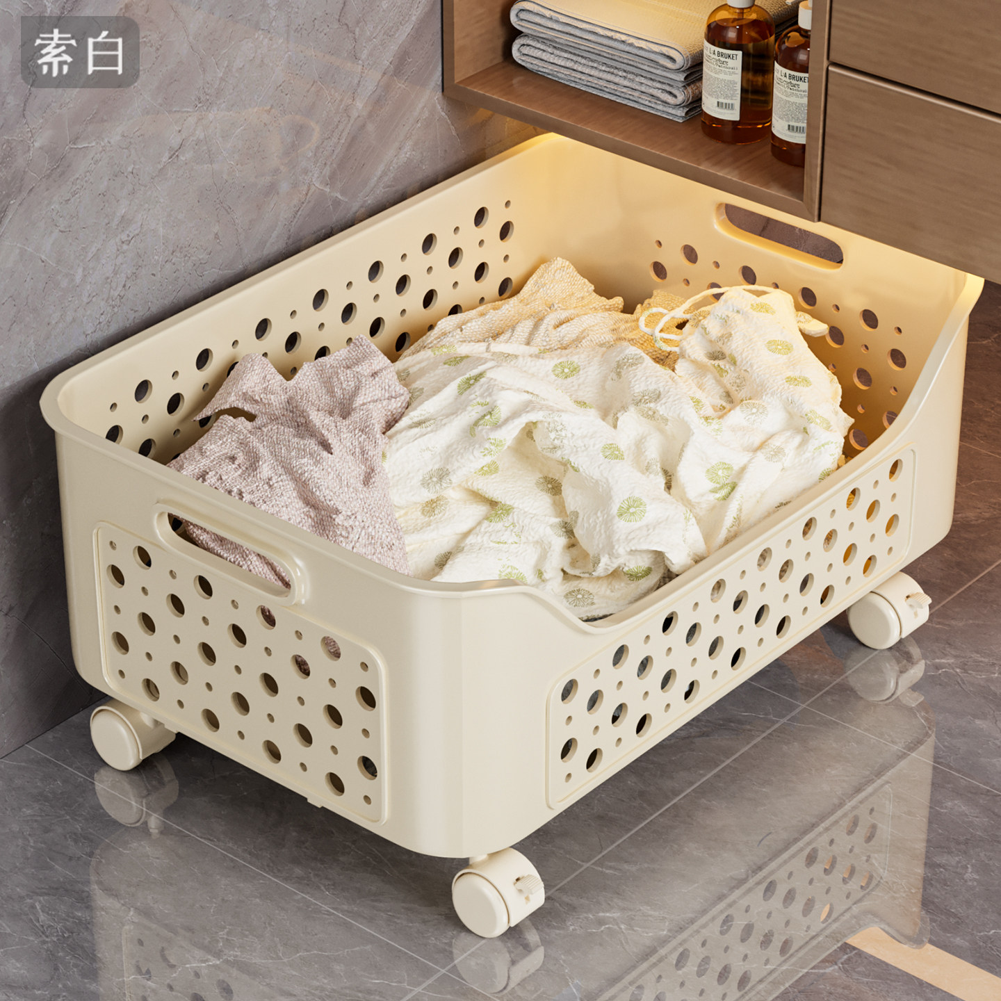 柜下脏衣篮推车家用脏衣篓卫生间浴室收纳神器可移动脏衣服收纳筐,收纳整理,脏衣篮,淘宝优惠券,粉丝福利购,淘宝优惠卷