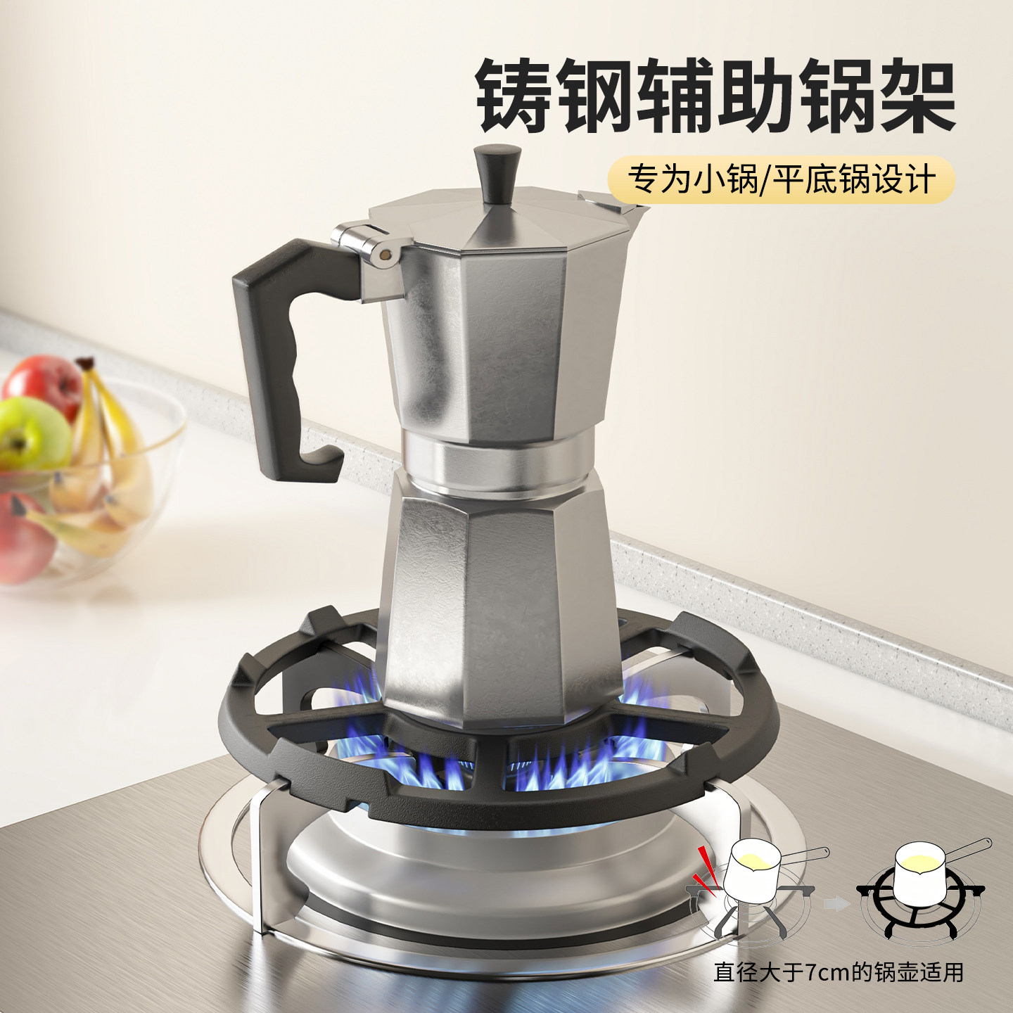 【摩卡壶/小锅专用】燃气灶支架图片