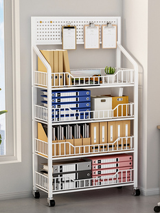 文件架移动办公室收纳资料书架落地带轮立式置物柜子铁艺多层储物