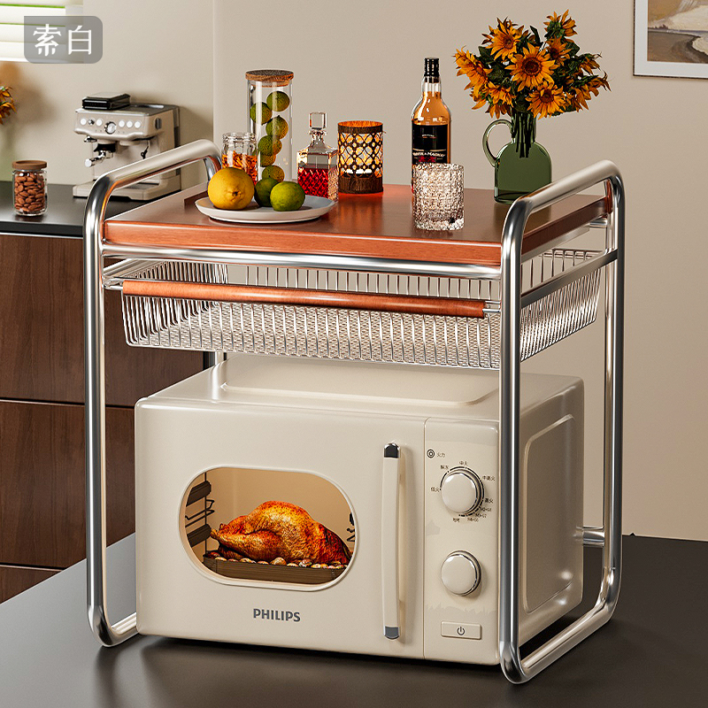 微波炉置物架厨房台面烤箱收纳架