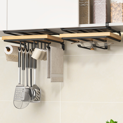 厨房收纳吊柜下挂置物架锅盖架菜板放置架柜门橱柜挂钩悬挂置物篮