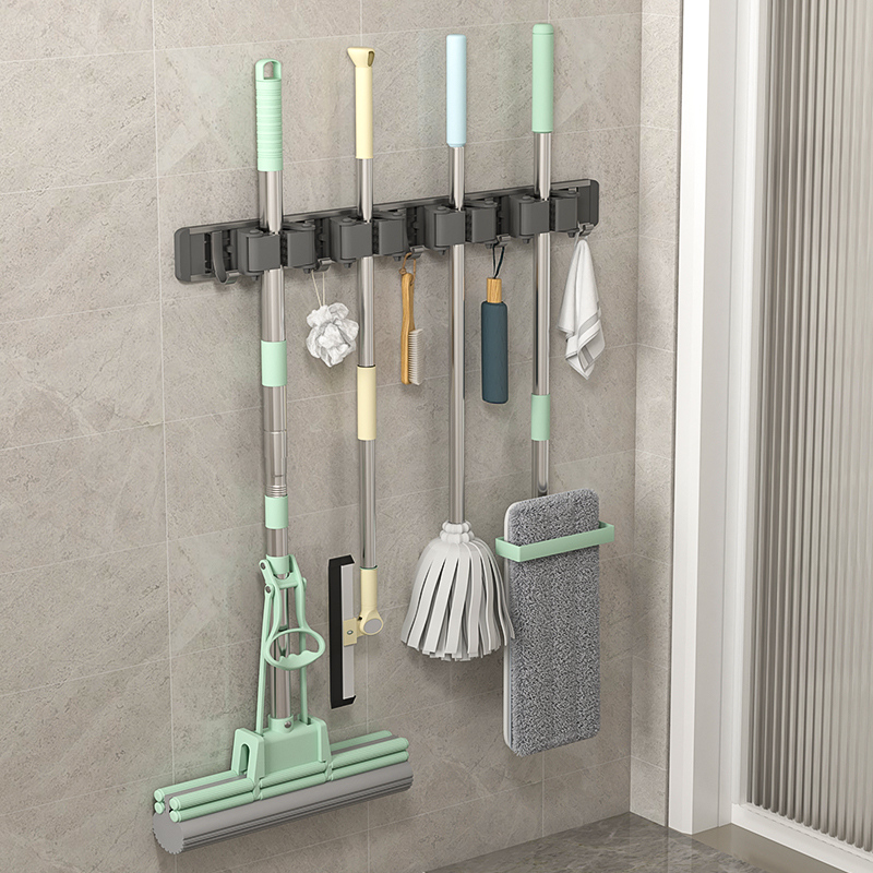 壁挂拖把夹免打孔太空铝