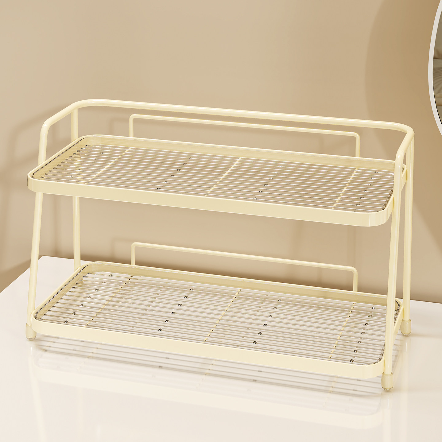 化妆品收纳置物架卧室梳妆台双层口红粉底液收纳架桌面香水整理架,收纳整理,整理架/置物架/收纳架,淘宝优惠券,粉丝福利购,淘宝优惠卷