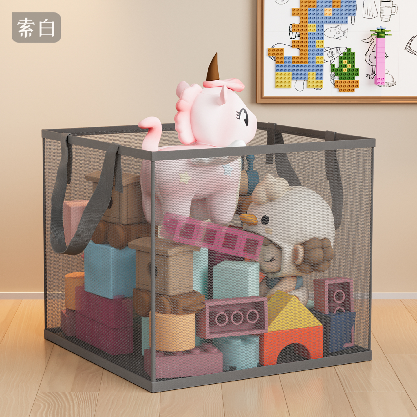 娃娃收纳箱客厅乐高积木零食可折叠收纳袋子爬爬垫儿童玩具收纳筐