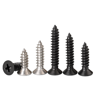 M2M3M4M5M6M8MM 304不锈钢十字沉头自攻螺丝钉平头黑色加长木螺钉