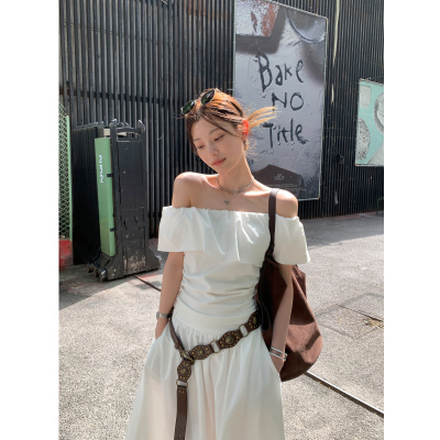 感觉至上荷叶边一字肩小衫上衣女