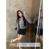 辰米范 韩系学院风高腰a字百褶短裙女早秋休闲半身裙 现货6折