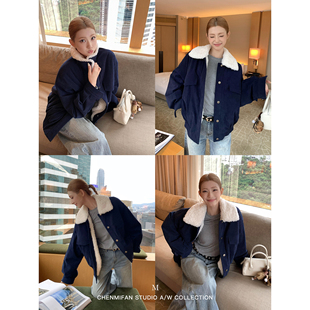 复古灯芯绒外套女工装 辰米范 美式 千禧时髦 夹克 现货8折