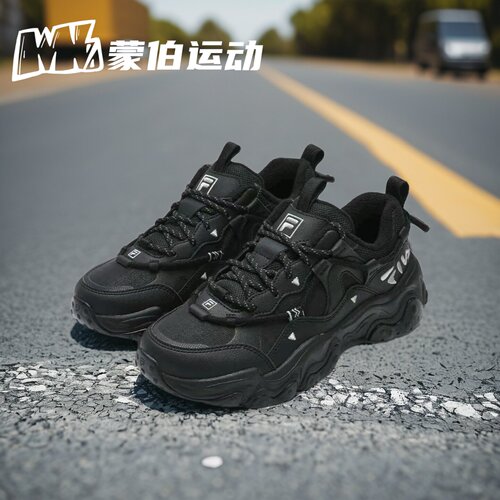 FILA斐乐 Fluid5 猫爪5代 黑色低帮运动鞋老爹鞋 F12M412105FBK