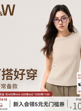 SW速惟运动短袖纯棉白色T恤女夏正肩修身显瘦百搭欧若风纯色上衣
