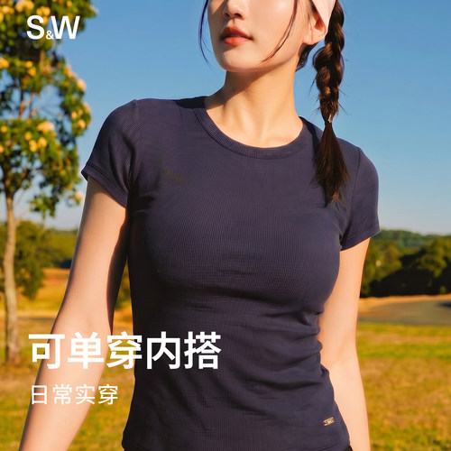 SW速惟正肩短袖t恤女简约百搭