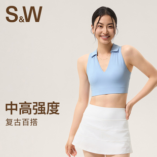 SW速惟运动背心中高强度无袖外穿瑜伽健身服POLO领运动内衣羽毛球