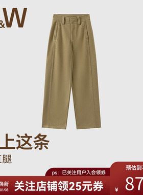 SW速惟阔腿裤女秋冬外穿加厚宽松显瘦直筒裤子咖色长裤2025新款