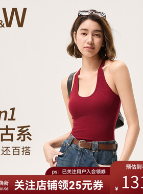 sw速惟带胸垫运动背心女挂脖吊带健身内衣红色美背瑜伽上衣女外穿