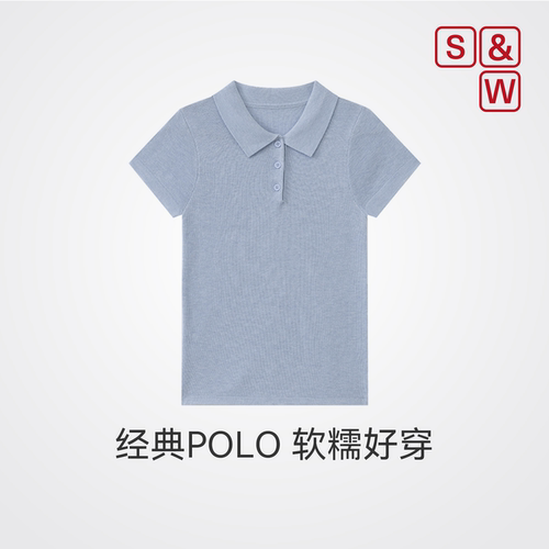 SW速惟针织短袖女春夏POLO衫纯色休闲百搭简约针织T恤上衣2026新