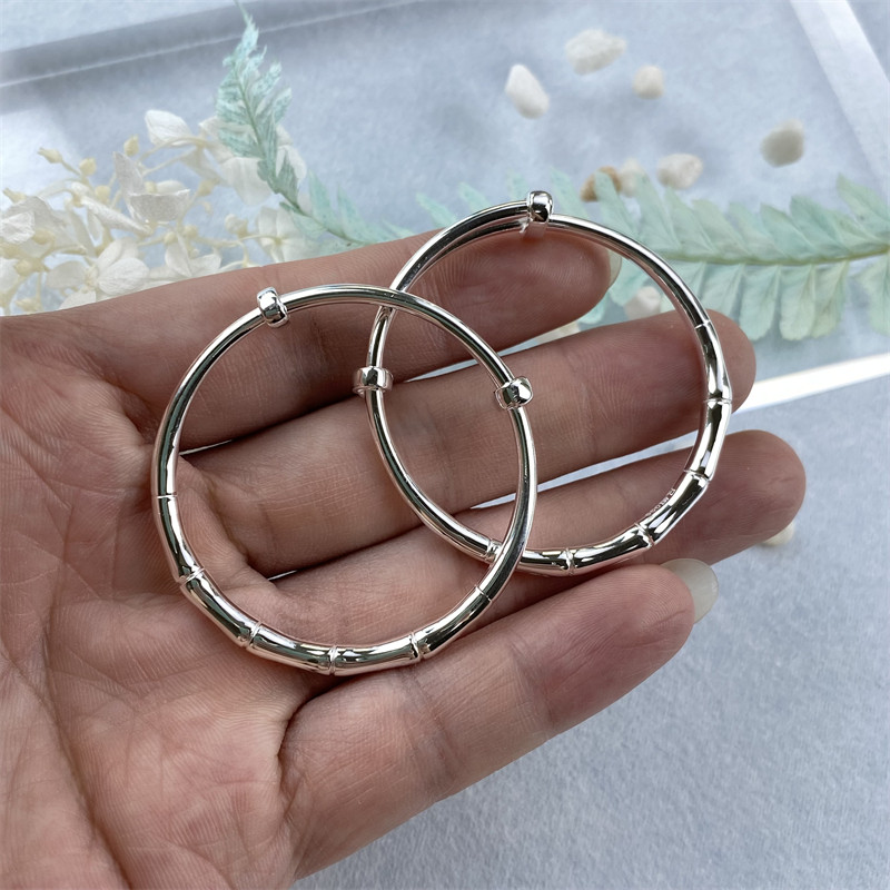 FOOT SILVER BRACELET BABY 999 BAMBOO BABY BRACELET CHILDREN BOYS AND GIRLS FULL MOON SILVER JEWELRY GIFT YEAR OLD