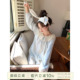 娃娃领外穿家居服套装 馨帮帮Homedress 甜美碎花格子睡衣女春秋款