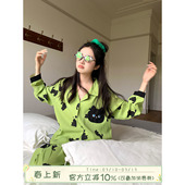 家居服套装 馨帮帮Homedress 可外穿薄款 睡衣女秋季 可爱小野猫长袖