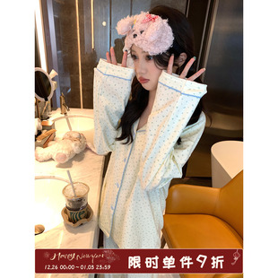 家居服套装 德绒亲肤翻领长袖 甜美碎花睡衣女秋季 馨帮帮Homedress