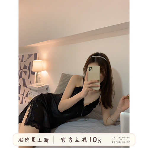 馨帮帮新款法式性感蕾丝吊带睡裙