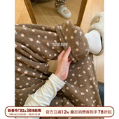女加厚保暖舒适可外穿家居裤 馨帮帮Homedress 秋冬珊瑚绒碎花睡裤