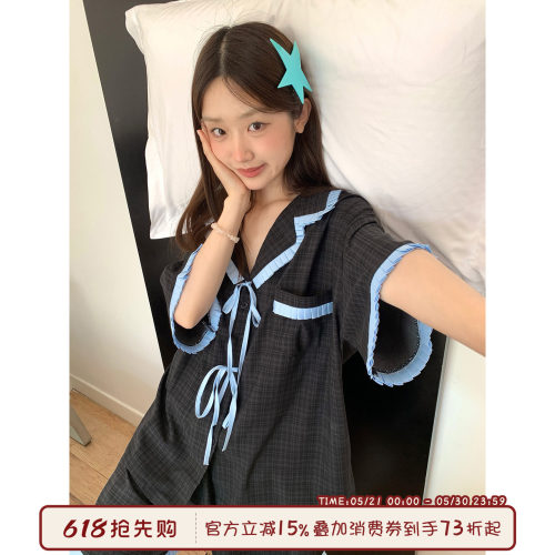 馨帮帮Homedress花边蝴蝶结睡衣