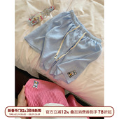 可爱兔子条纹睡裤 家居裤 女款 宽松可外穿短款 夏季 馨帮帮Homedress