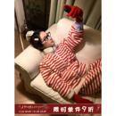 休闲风宽松家居服 女冬季 馨帮帮Homedress 条纹立领珊瑚绒睡衣套装