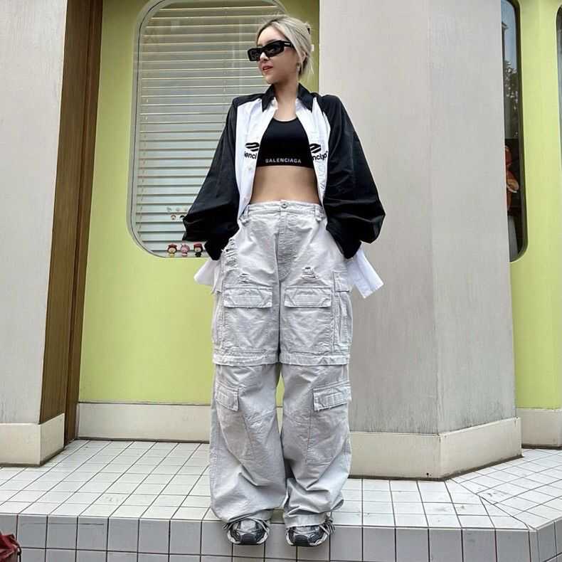 做旧牛仔春夏渐变长短直筒裤新款