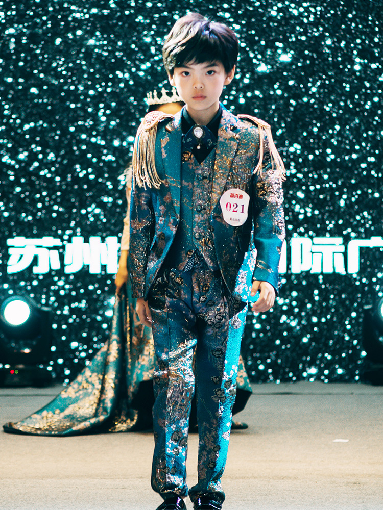 儿童西装套装男童礼服2025走秀花童帅气小西装主持人钢琴演出服夏