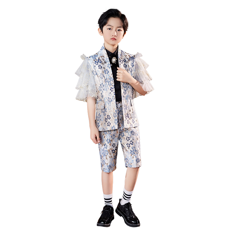 儿童西装套装2026男童走秀高端礼服帅气花童西服主持钢琴演出服夏