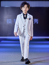 儿童西装套装英伦帅气男童生日主持人礼服中大童钢琴走秀演出服夏