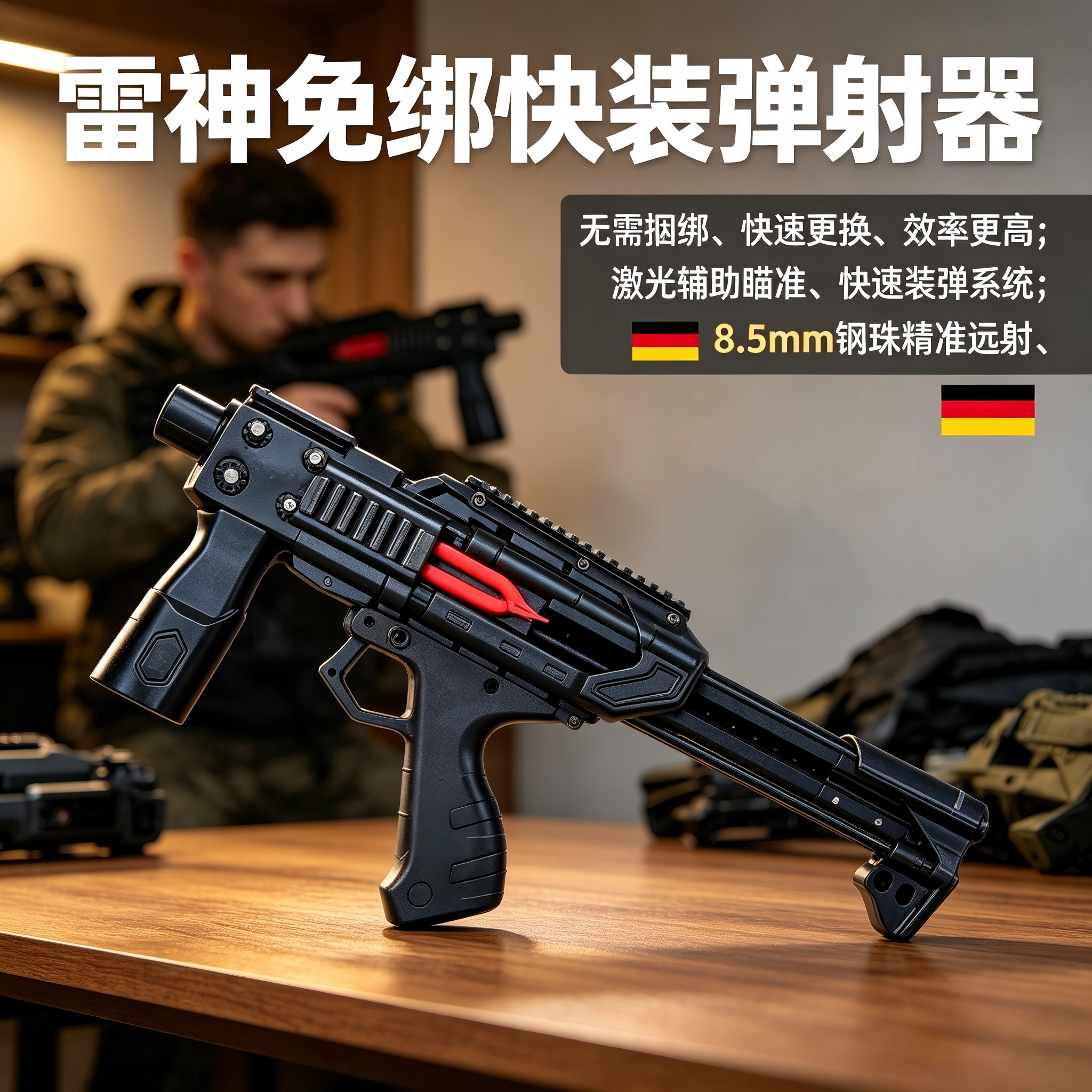 新款雷神弹弓8.5mm 钢珠弹弓实战级超远射程高精度专业弹射复合弓