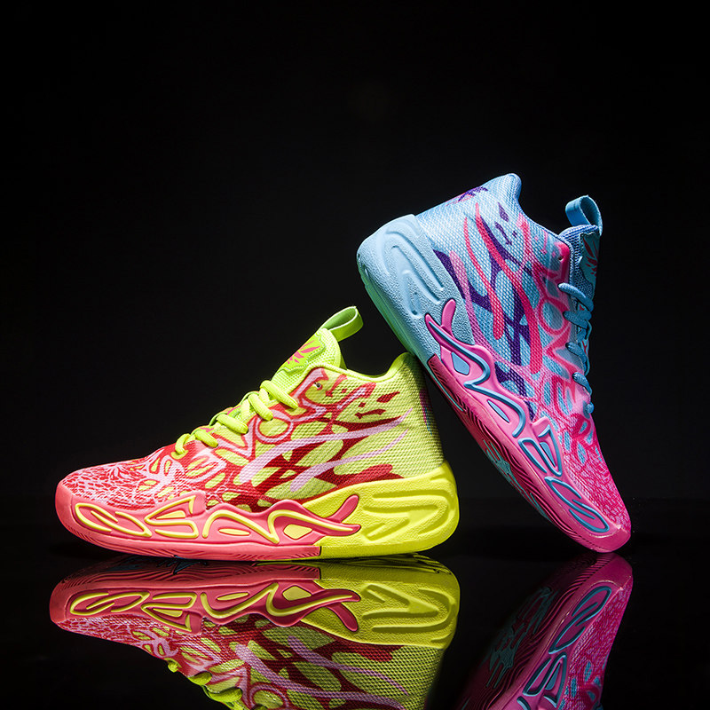 三球四代篮球鞋男鸳鸯MB04网面透气防滑耐磨水泥地实战儿童运动鞋