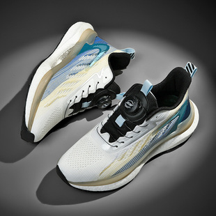 青少年男鞋初中生扭扭鞋运动男生鞋子旋转纽扣无鞋带中大童跑步鞋