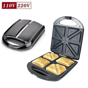 跨境美规大号4片三明治机早餐机面包机吐司机轻食机双面加热电饼
