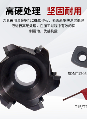 数控铣刀杆ASRF12加工中心快进给加硬铣刀盘开粗刀粒SWDMT12刀片