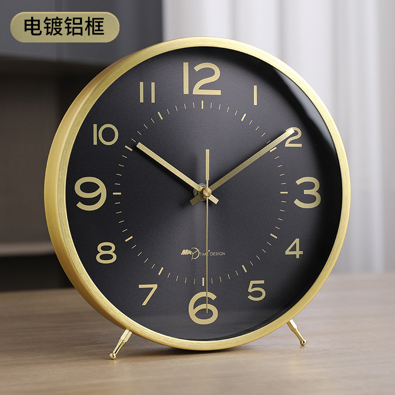 现代轻奢座钟客厅家用台式坐钟时尚摆件石英简约钟表桌面摆放时钟